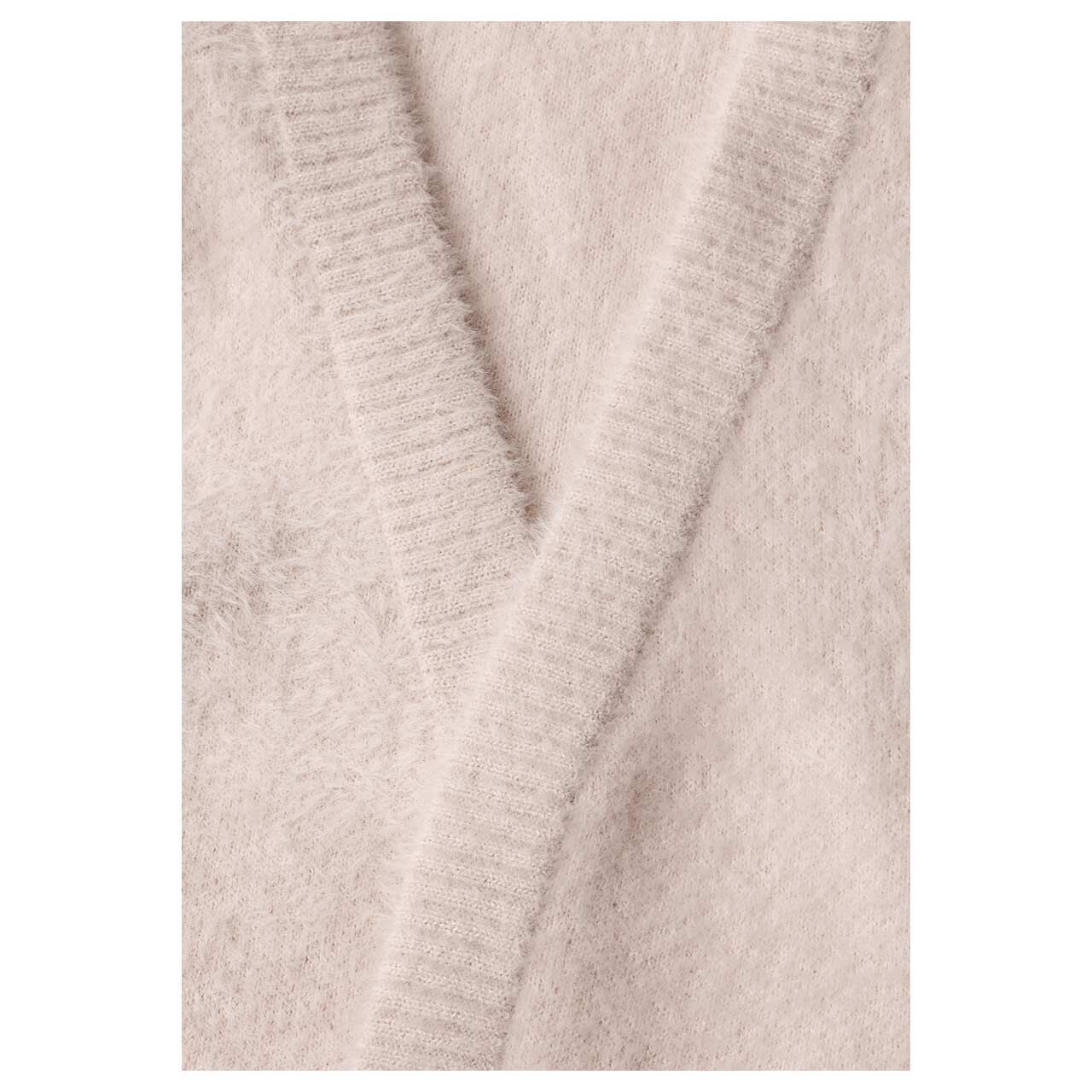 Cecil Damen Strickweste Open Feather Yarn Vest cashmere beige