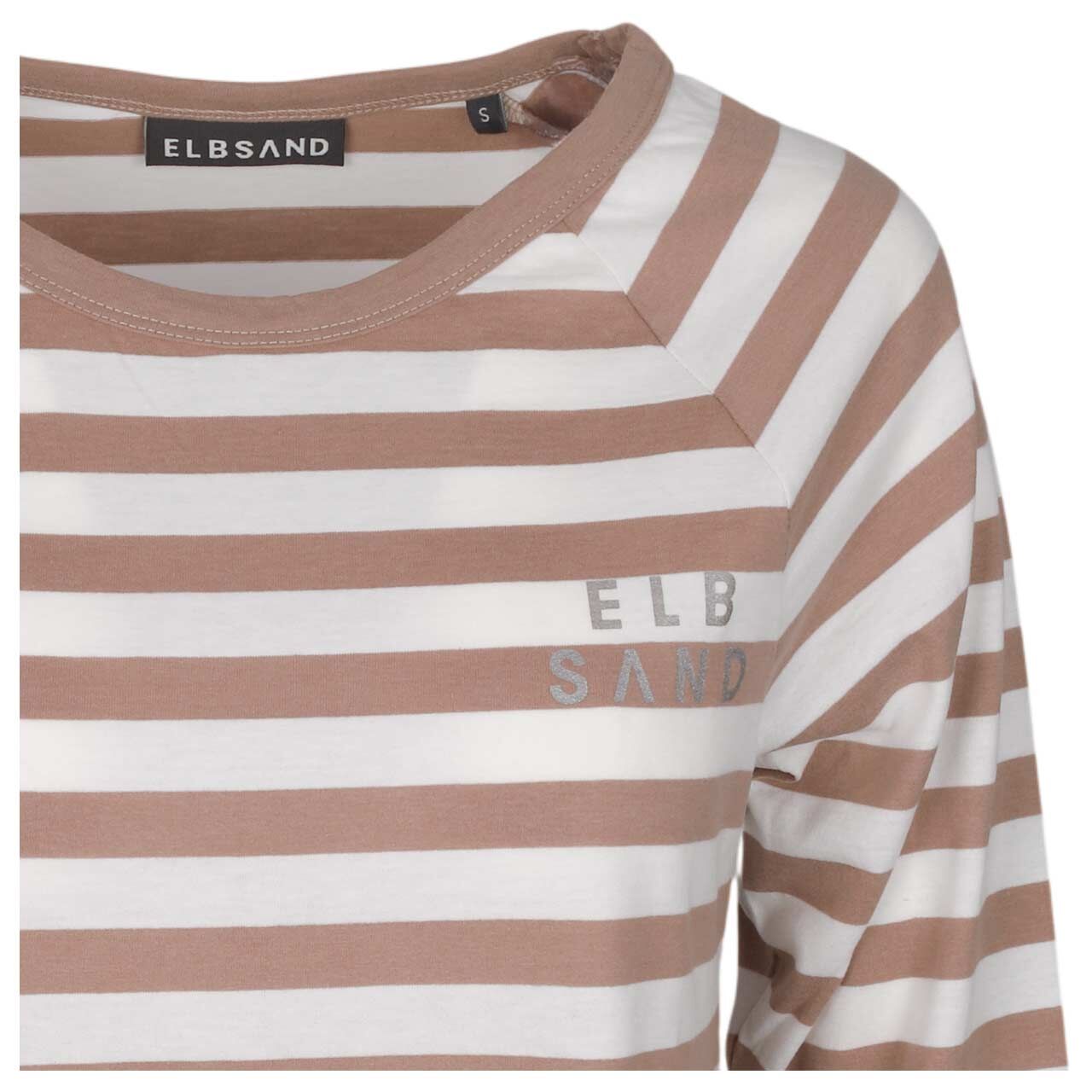 Elbsand Damen 3/4 Arm Shirt Celin nougat cloud white stripe