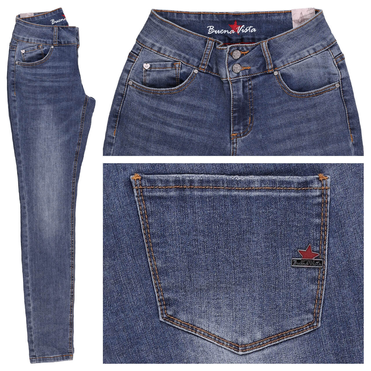 Buena Vista Tummyless Stretch Denim Jeans bright denim Buena Vista Tummyless Stretch Denim Jeans bright denim