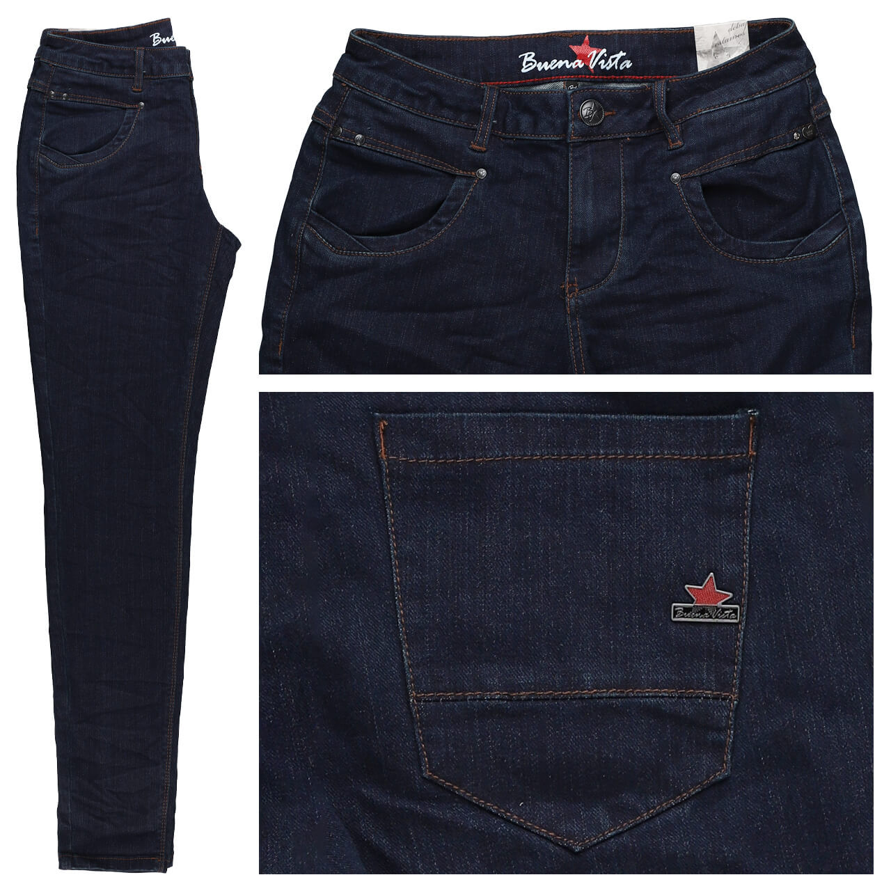 Buena Vista Anna C Stretch Denim Jeans raw dark blue 