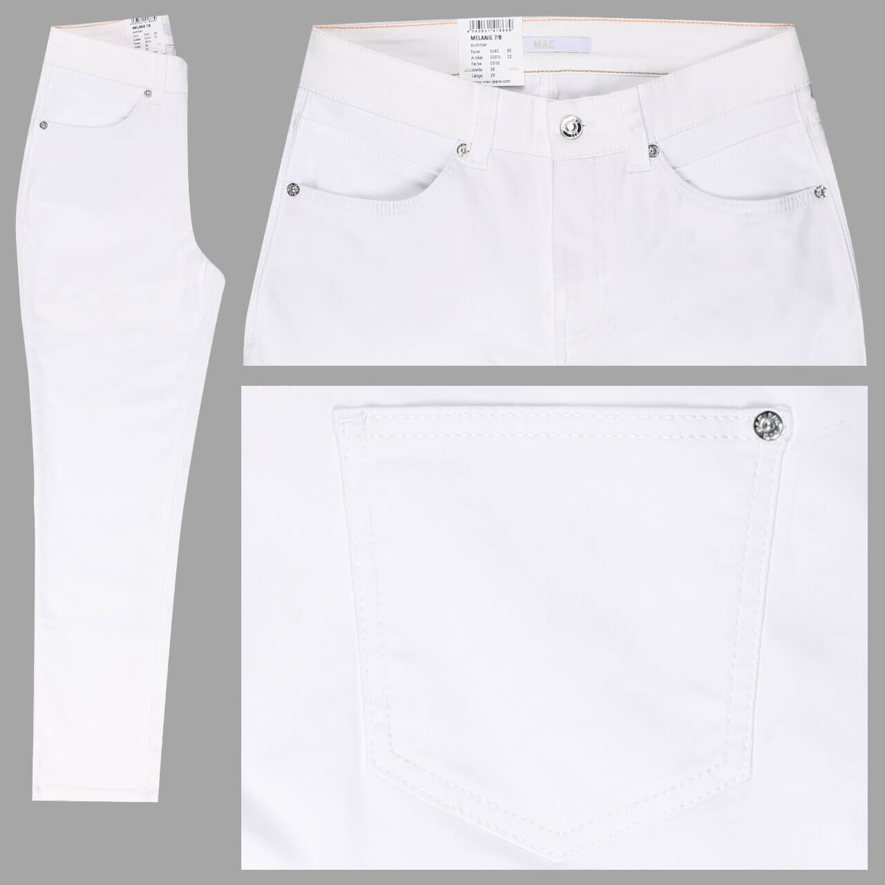 MAC Jeans Melanie 7/8 für Damen in Weiß, FarbNr.: D010