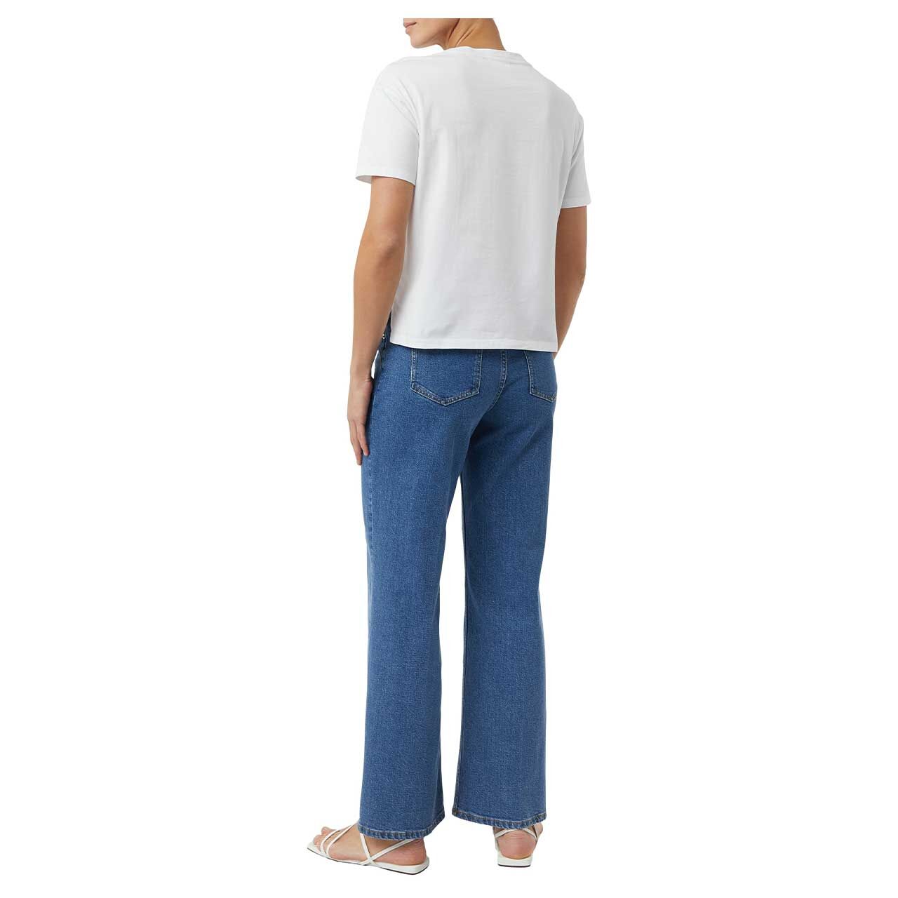 Damen T-Shirt von Comma in Weiß, Rückansicht am Modell