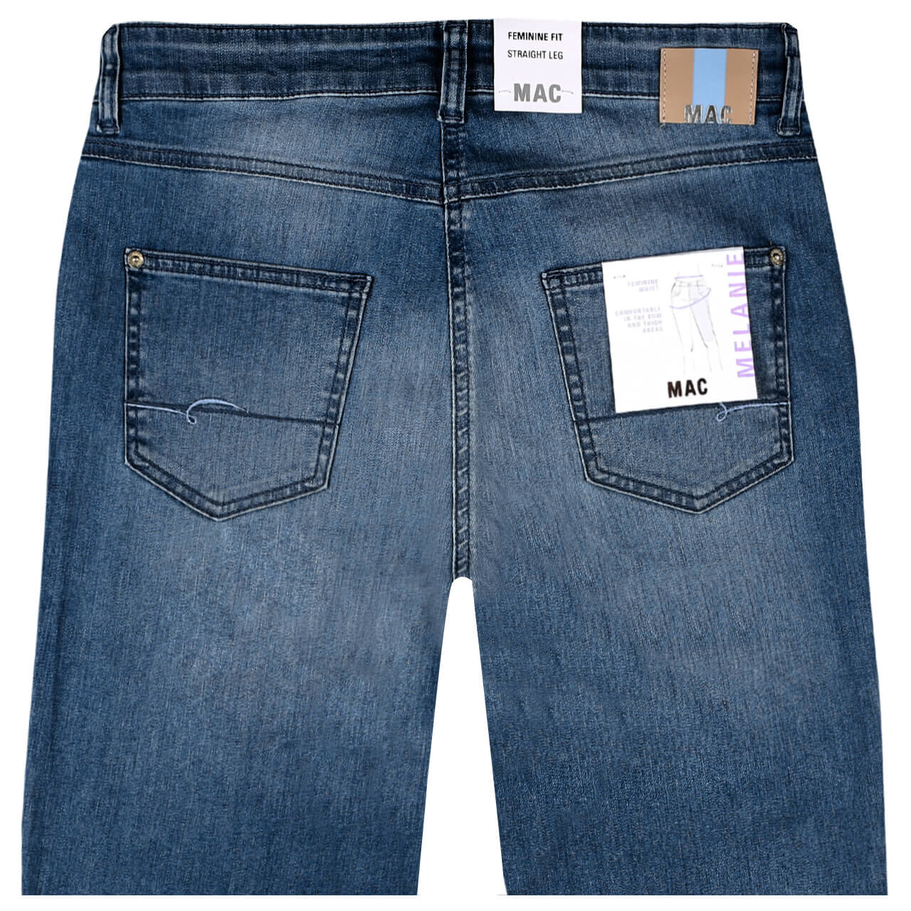 MAC Jeans Melanie für Damen in Mittelblau verwaschen, FarbNr.: D546