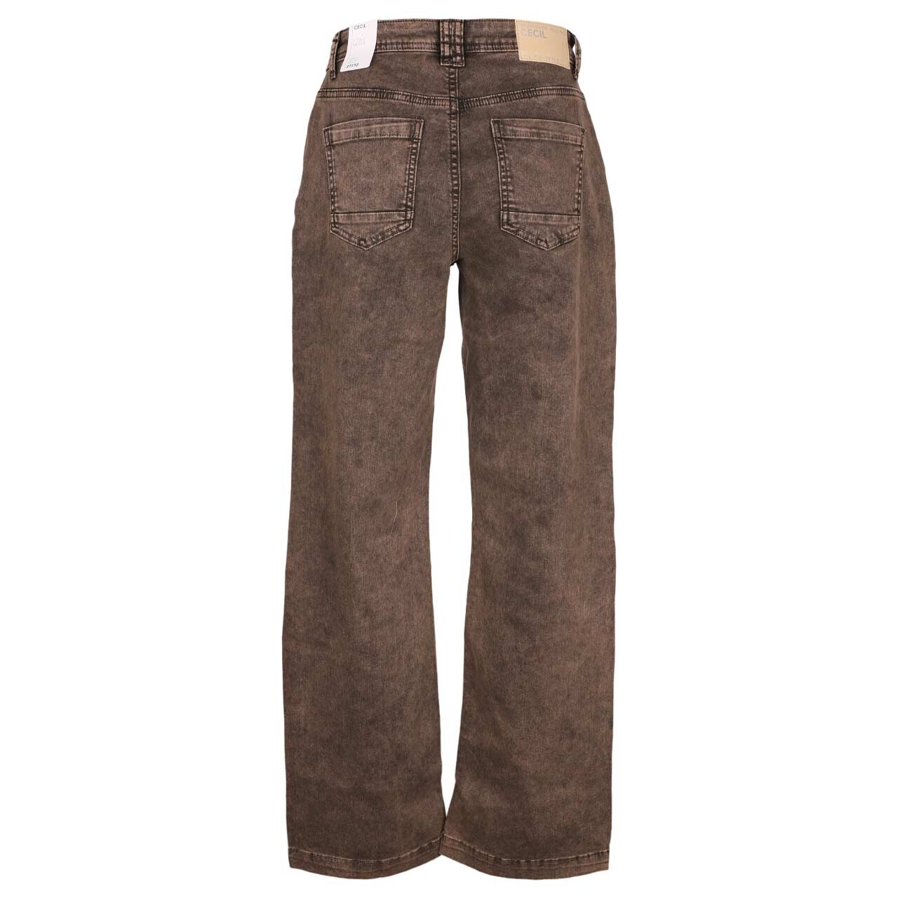 Damenjeans Neele Color von Cecil in Braun angewaschen, Rückansicht
