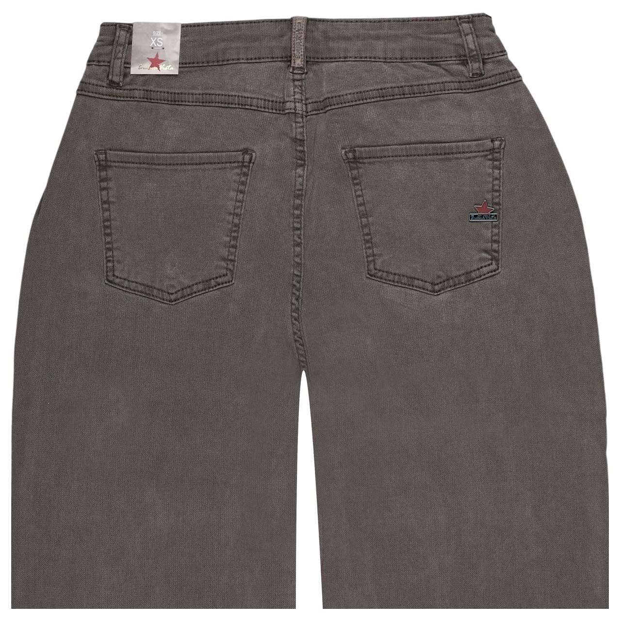 Stretch Damen Baumwollhose Ballon 7/8 Stretch Twill von Buena Vista in Graubraun, detaillierte Rückansicht