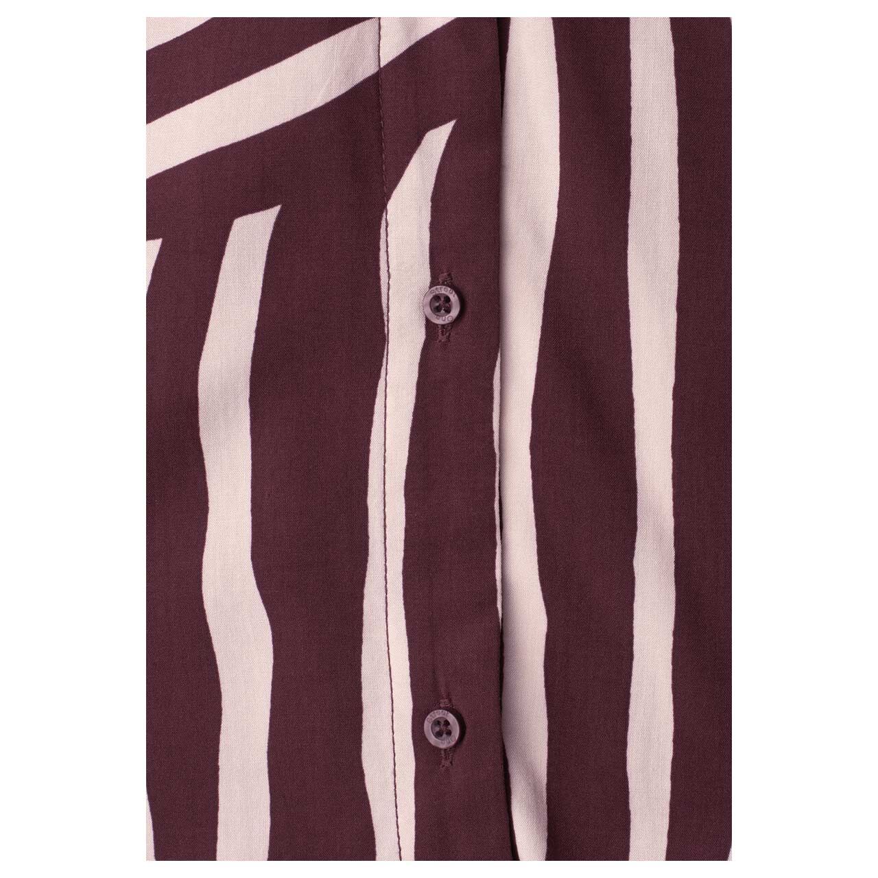 Street One Damen Blusen Top Bowling Collar rustic rouge print