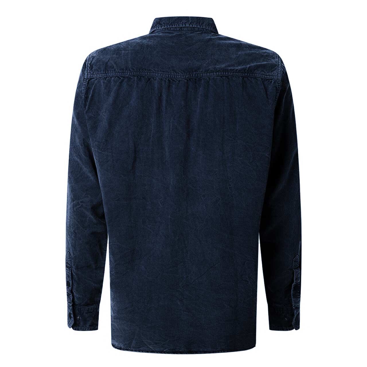 Herren Langarm Hemd von Pioneer in Dunkelblau, Rückansicht