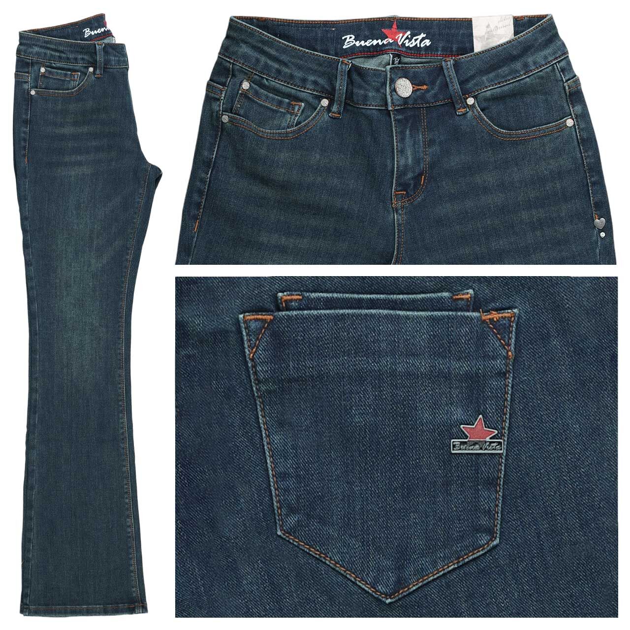 Buena Vista Italy K Bootcut Stretch Denim Jeans dark blue