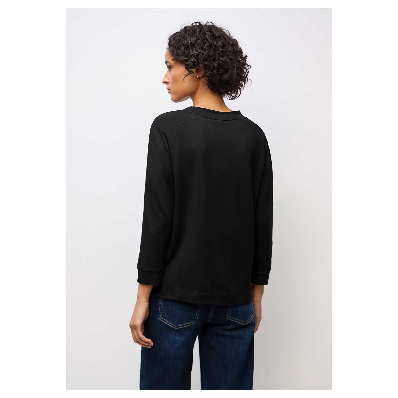 Damen 3/4 Arm Shirt Printed Galloon von Street One in Schwarz mit Print, Rückansicht am Model