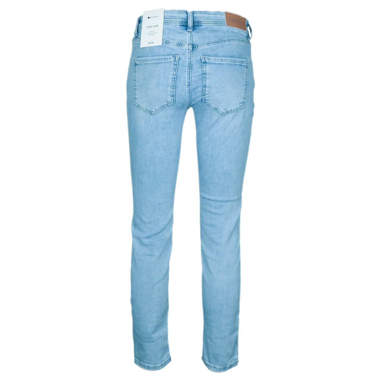 Damen Ankle Jeans York von Street One in Hellblau angewaschen, Rückansicht