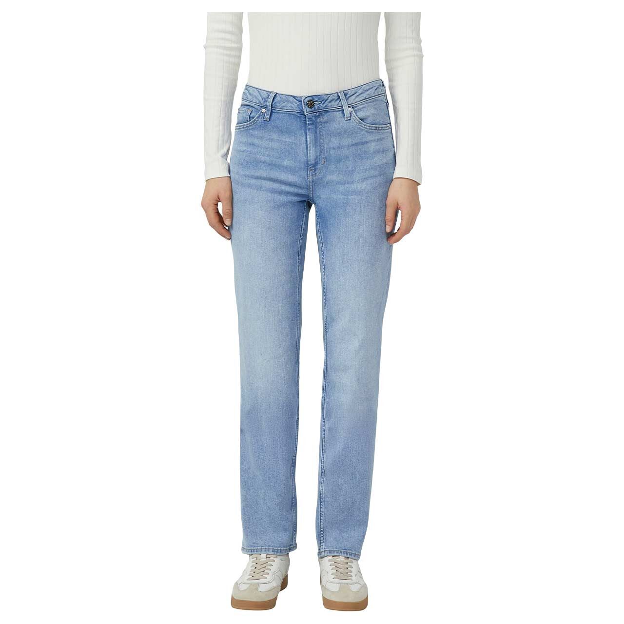 Damenjeans Karolin von s.Oliver in Hellblau angewaschen, Vorderansicht am Model