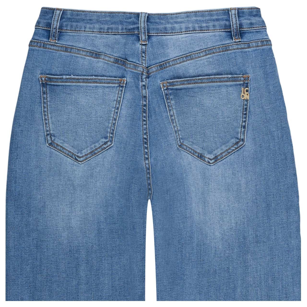 Damen 7/8 Jeans Long Beach von Senoritas ICON in Hellblau angewaschen, detaillierte Rückansicht
