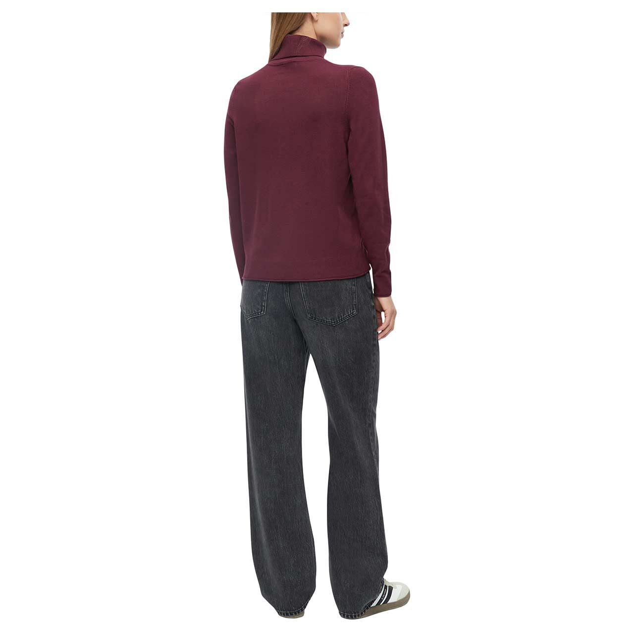 s.Oliver Damen Rollkragen Pullover in Lila, Rückansicht am Model