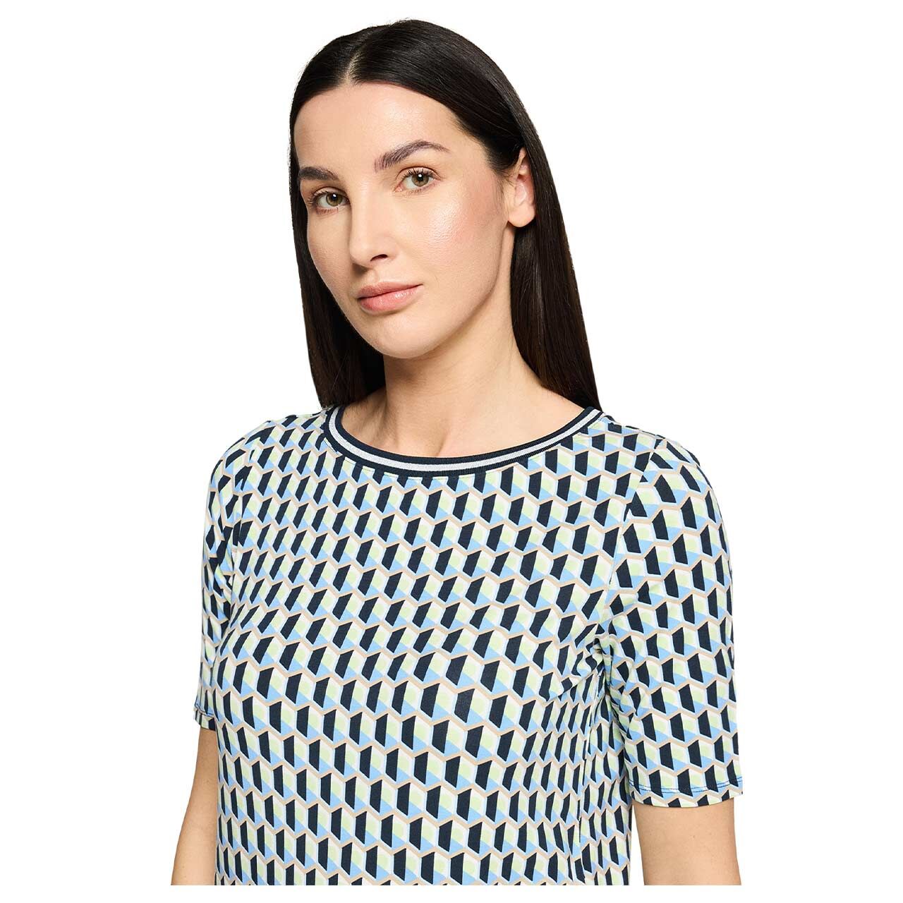 Damen T-Shirt von Betty Barclay in Grün mit Print, Vorderansicht am Model