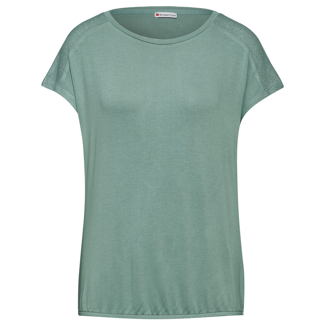 Street One Damen T-Shirt Shiny Shoulder seafoam green