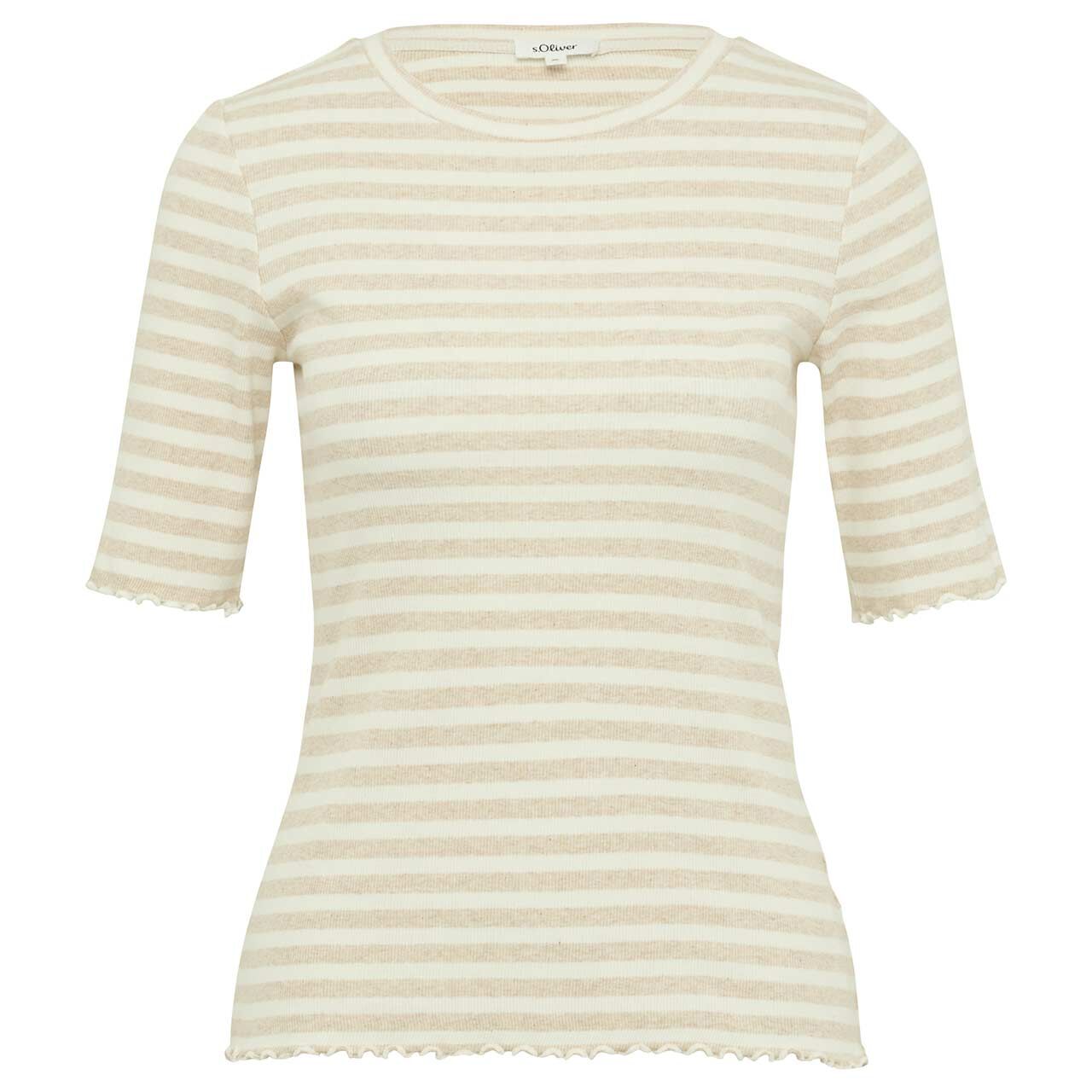 s.Oliver Damen T-Shirt light beige stripe s.Oliver Damen T-Shirt light beige stripe