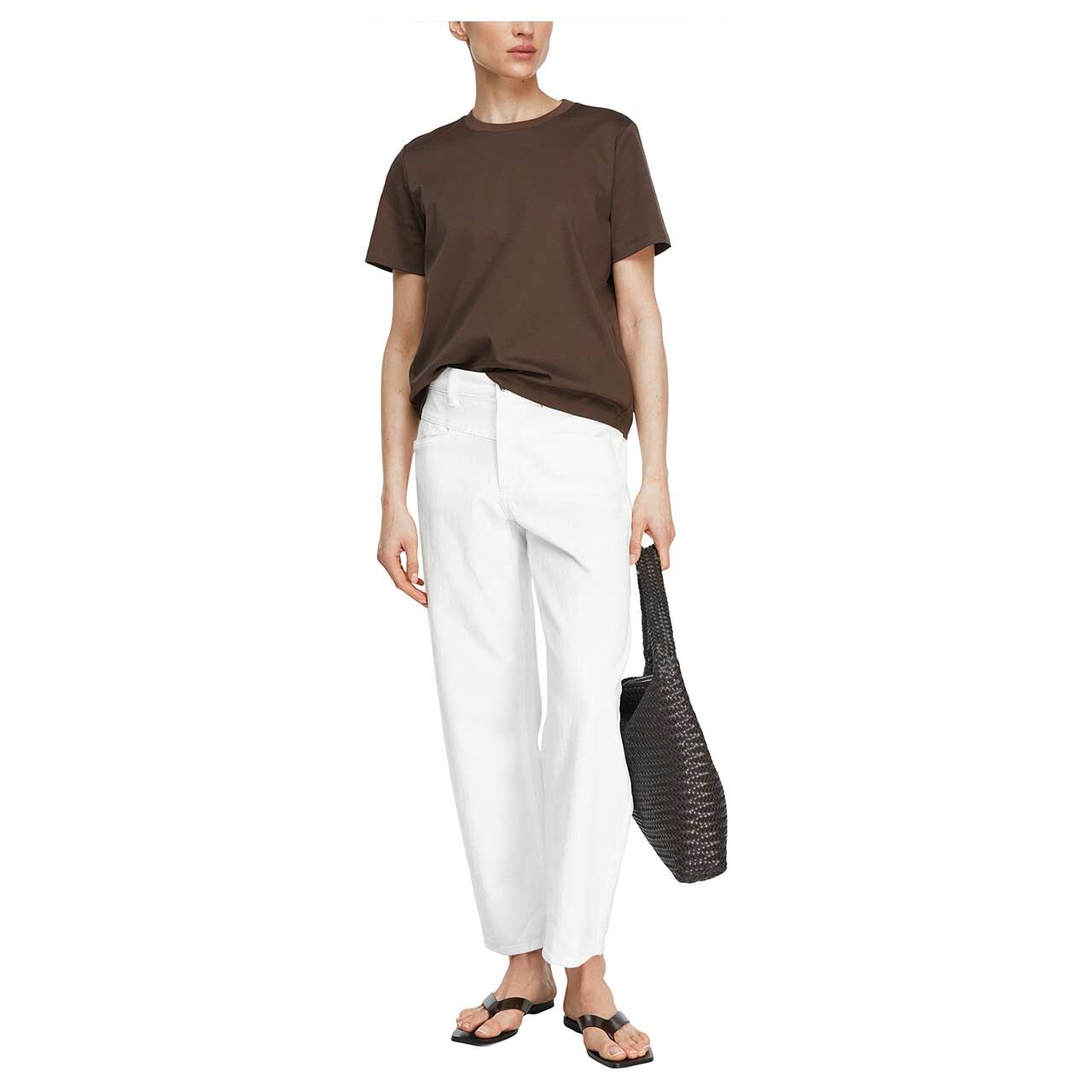 Stretch Damen 7/8 Jeans Liv Barrel von Comma in Weiß, Ganzkörperansicht