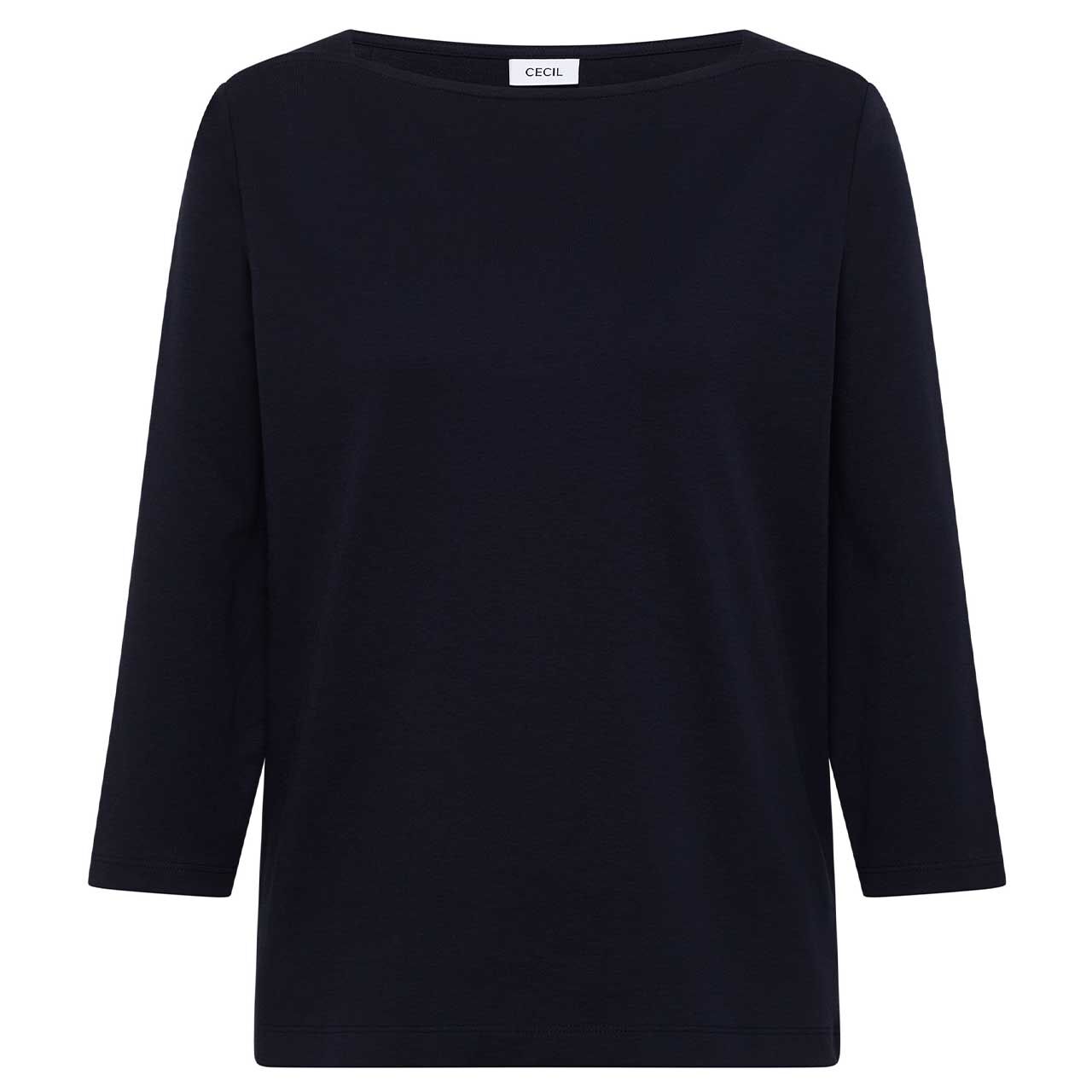 Cecil Damen 3/4 Arm Shirt Basic Boatneck urban dark blue