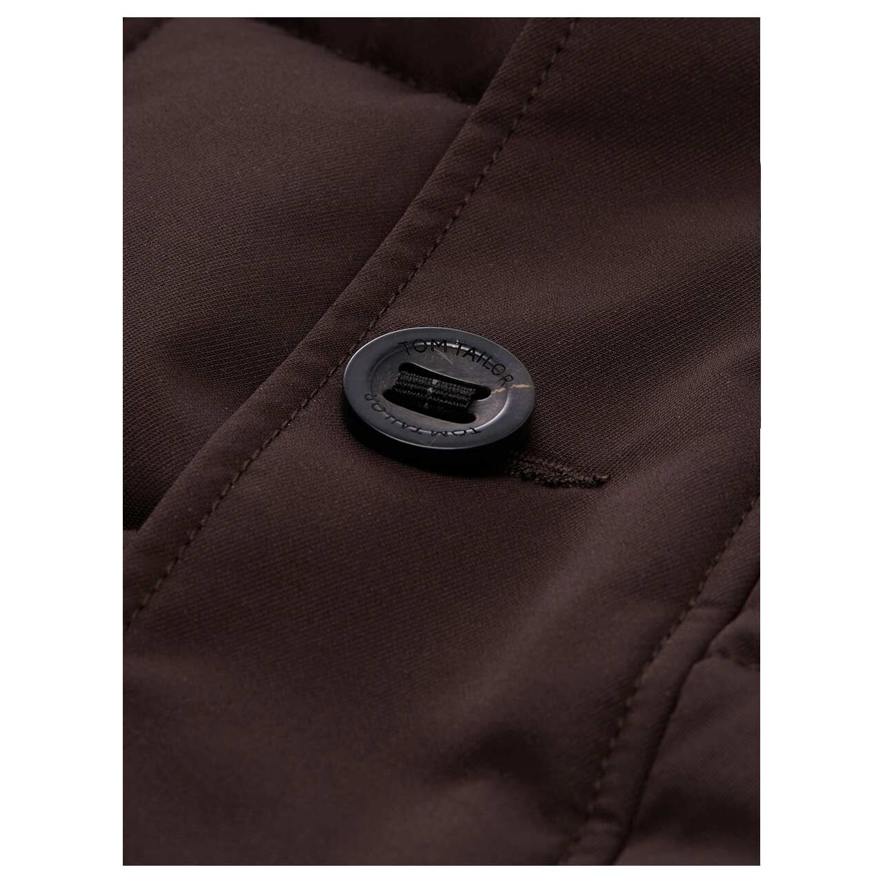 Tom Tailor Herren Jacke Hooded Quilted Puffer Jacket dark chocolate brown