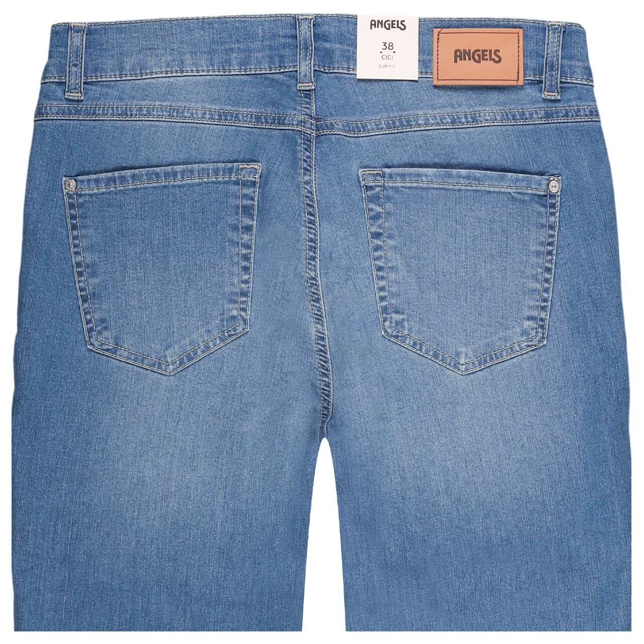 Stretch Damen 3/4 Jeans Cici TU von Angels in Blau angewaschen, detaillierte Rückansicht