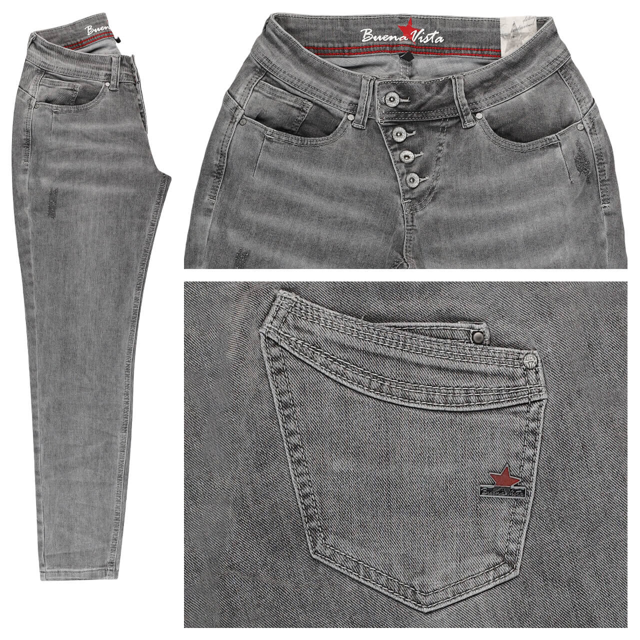 Buena Vista Malibu 7/8 Stretch Denim Jeans faded grey