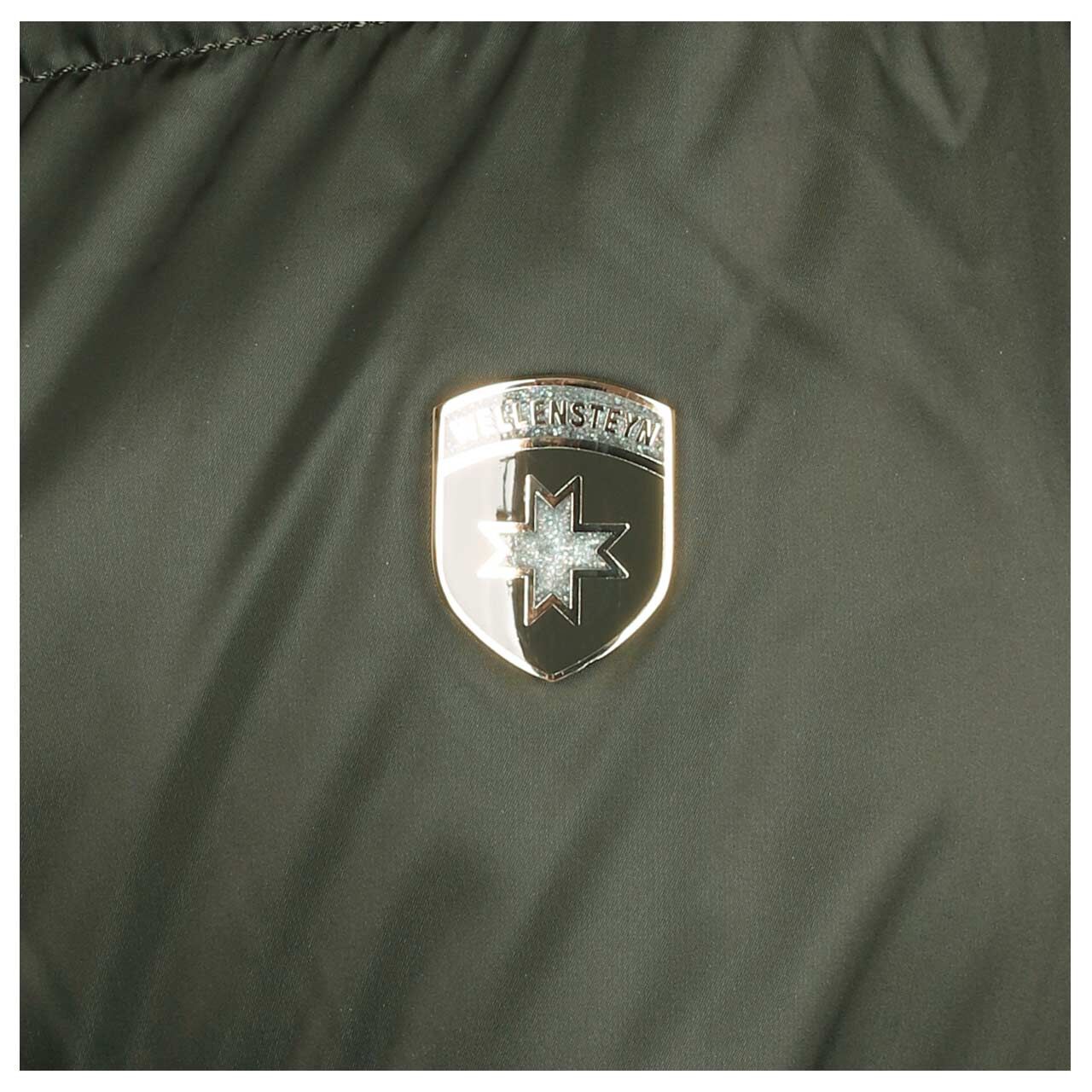 Damen Jacke Feenstaub Short von Wellensteyn in Dunkelgrün, Detailansicht vom Logo