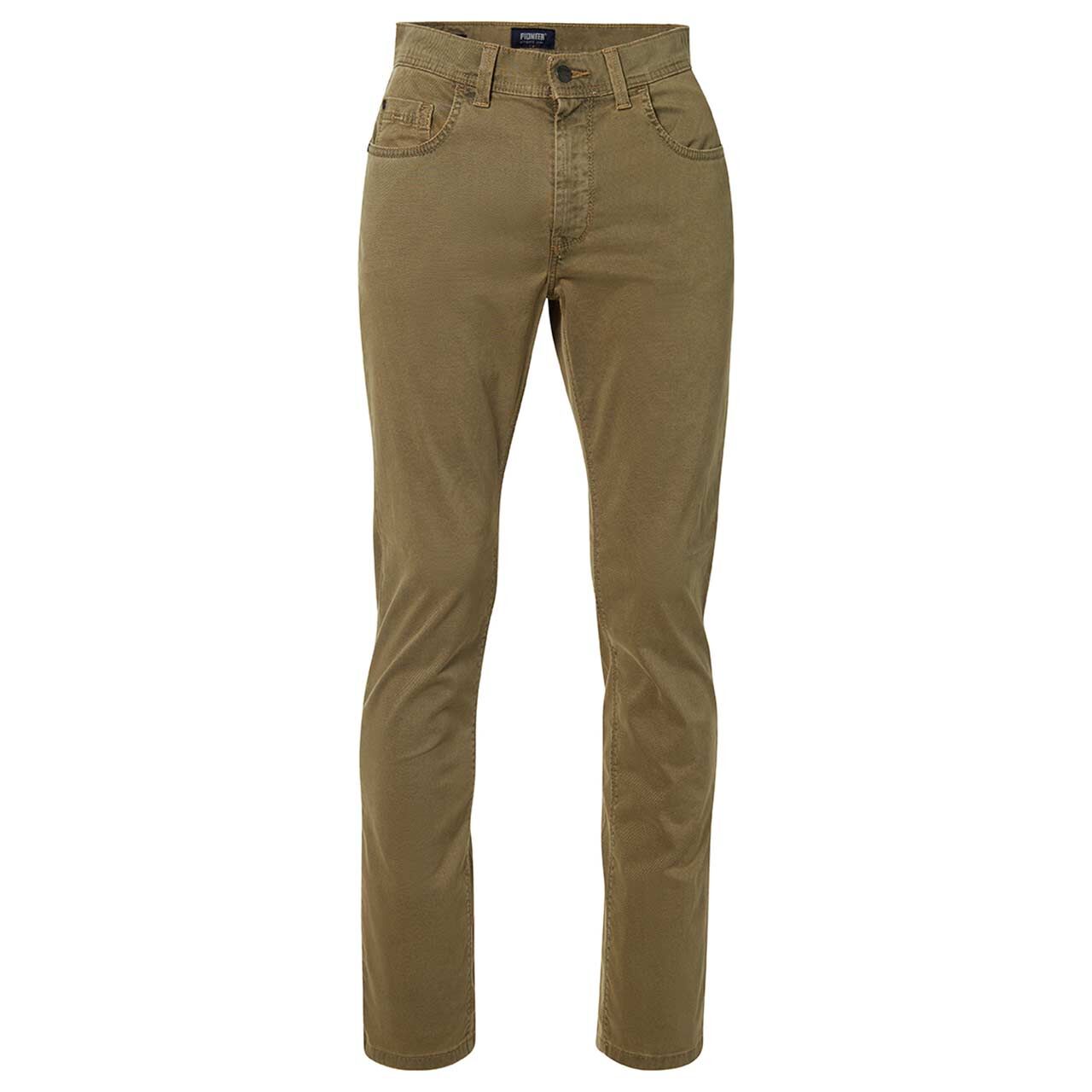 Stretch Herren Baumwollhose Rando in Hellbraun mit Print, Vorderansicht