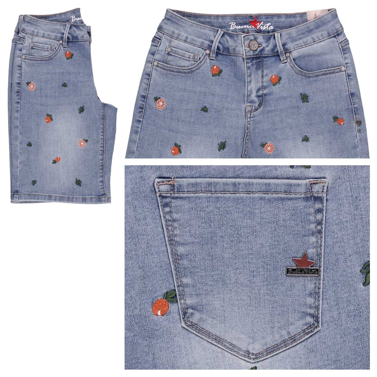 Buena Vista Italy-Short Stretch Denim Jeans orange denim