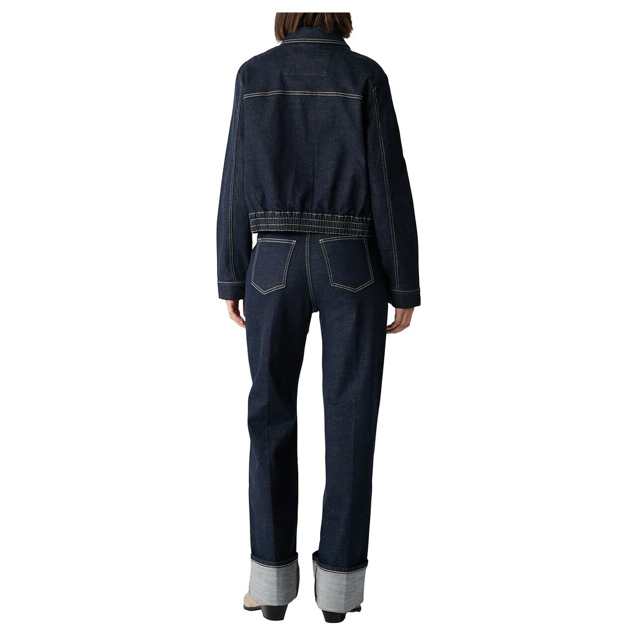 Damen Jeansjacke von Comma in Dunkelblau, Rückansicht