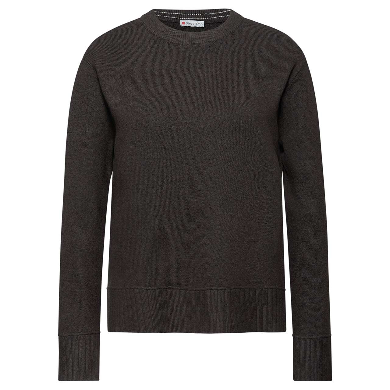 Street One Damen Pullover Round Neck Sweater darkest brown
