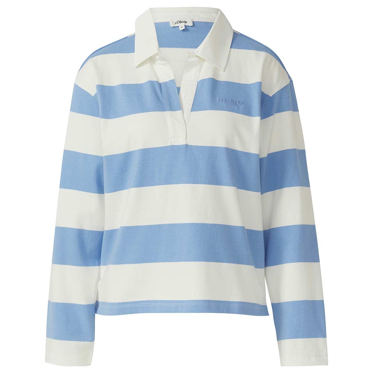 s.Oliver Damen Polo Sweatshirt powder blue stripes