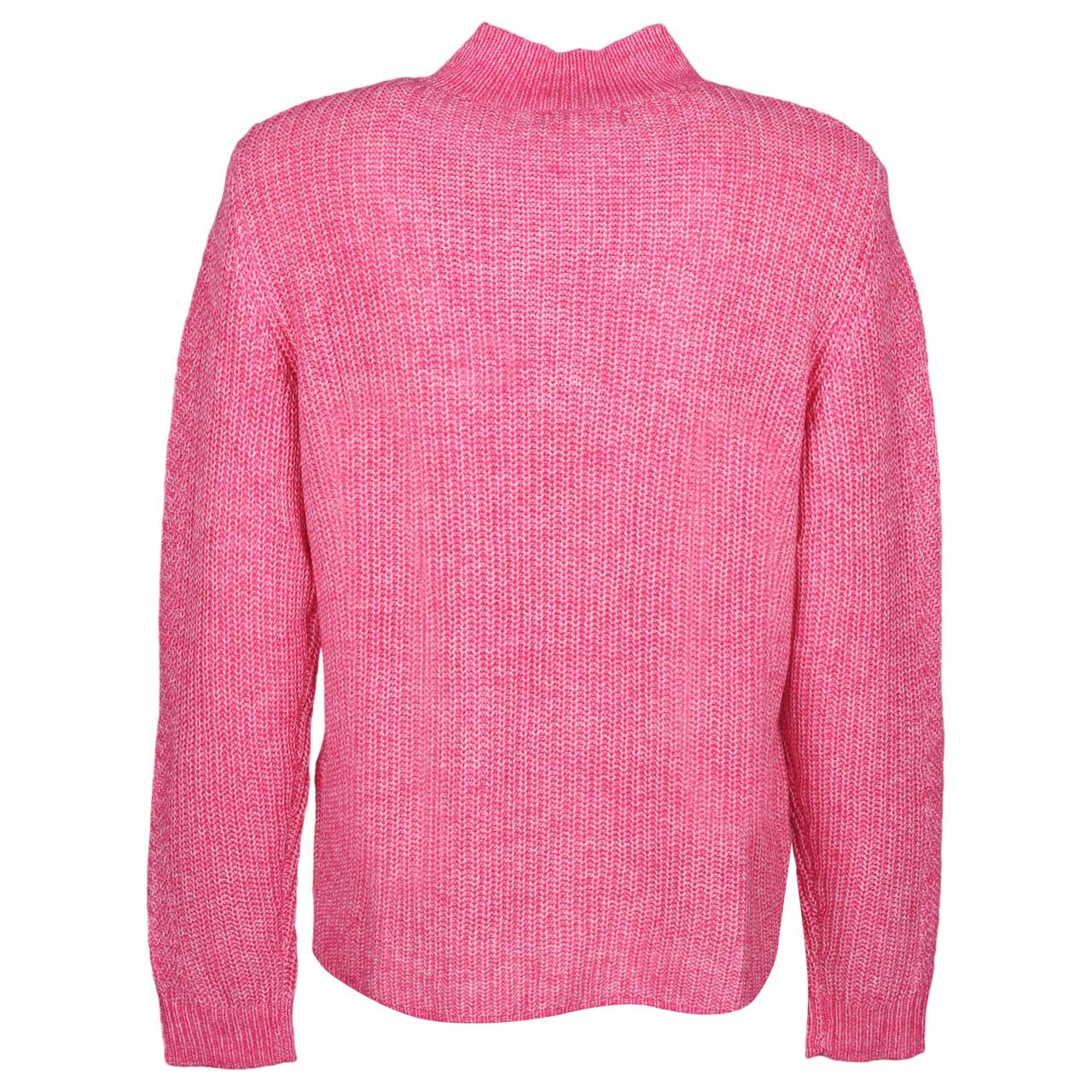 Damen Sweatshirt Troyer Chunky Zipper von Cecil in Pink meliert, Rückansicht