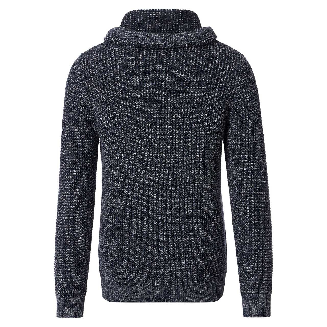 Herren Pullover Snood von Casa Moda in Dunkelblau meliert, Rückansicht