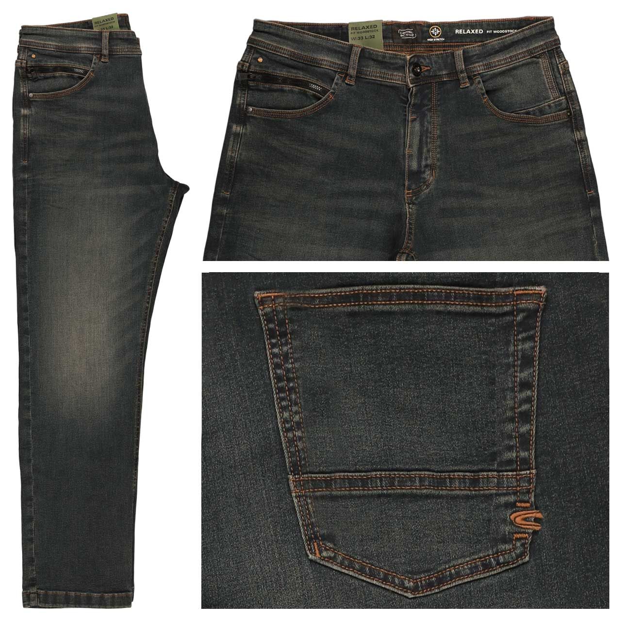 Camel active Woodstock fleXXX Jeans blue sepia brown