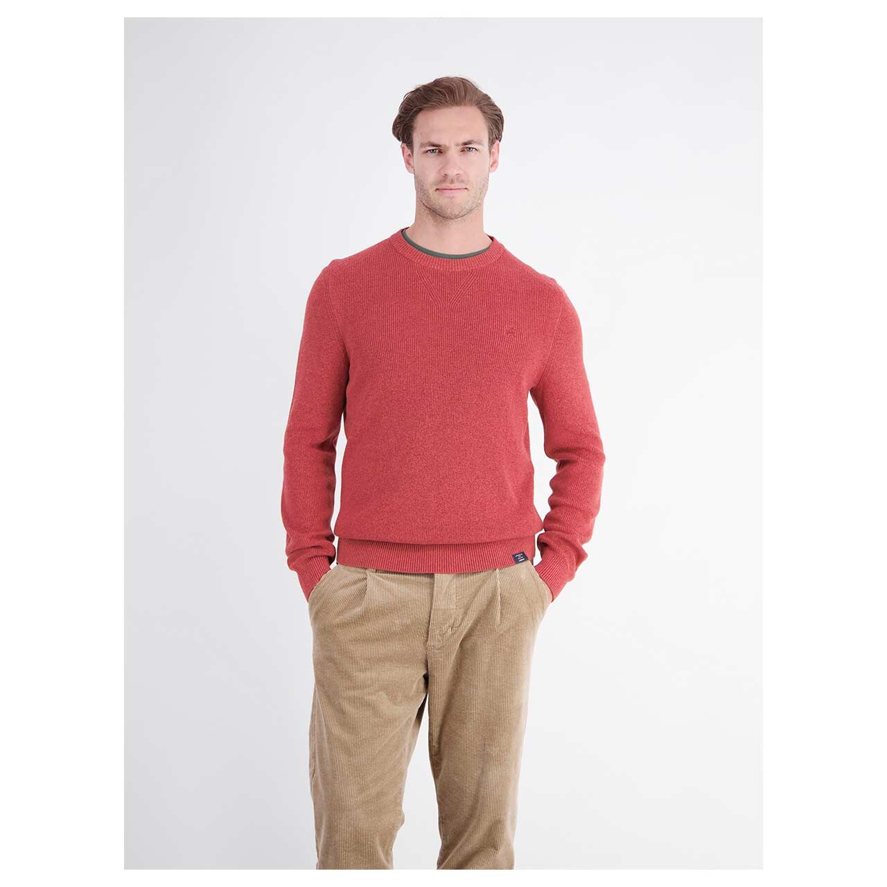 Herren Pullover von Lerros in Rot, Vorderansicht am Model