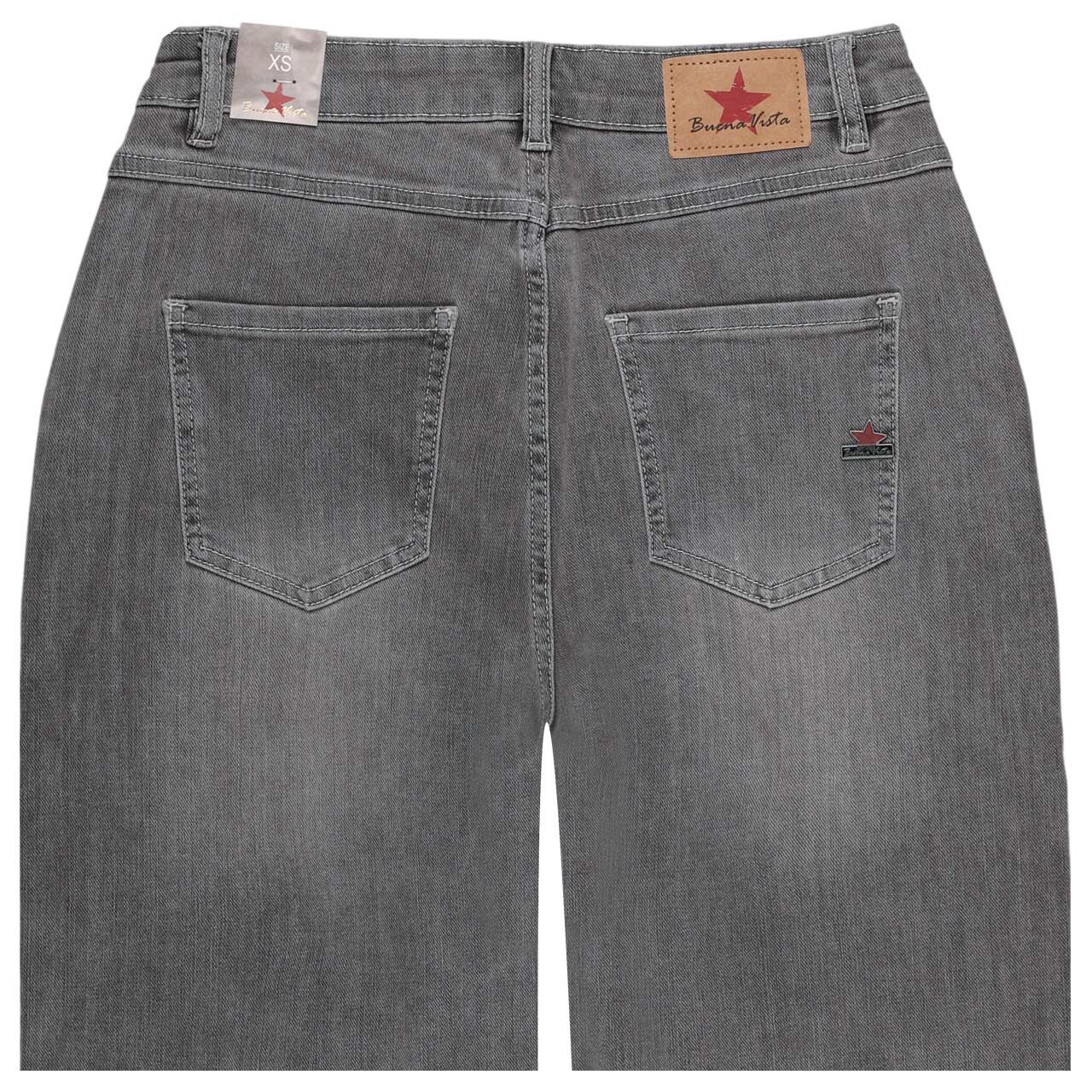 Damen 7/8 Jeans Ballon von Buena Vista in Hellgrau angewaschen, detaillierte Rückansicht