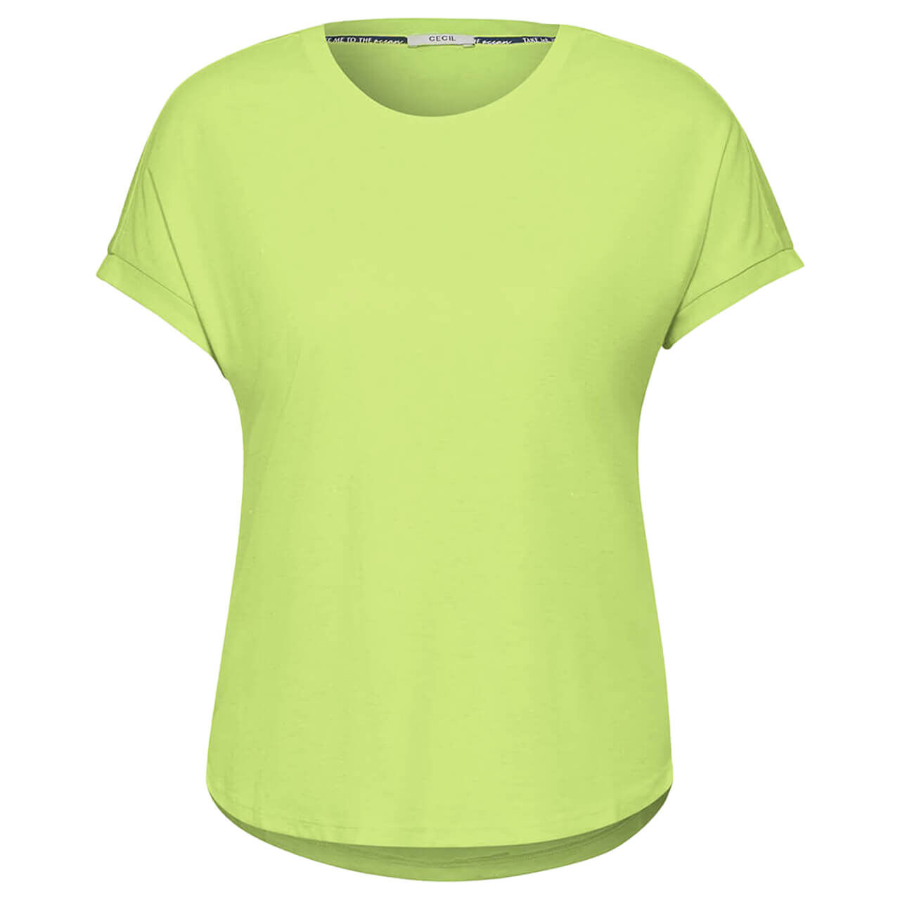 Cecil Damen T-Shirt Solid Lurex soft lime melange