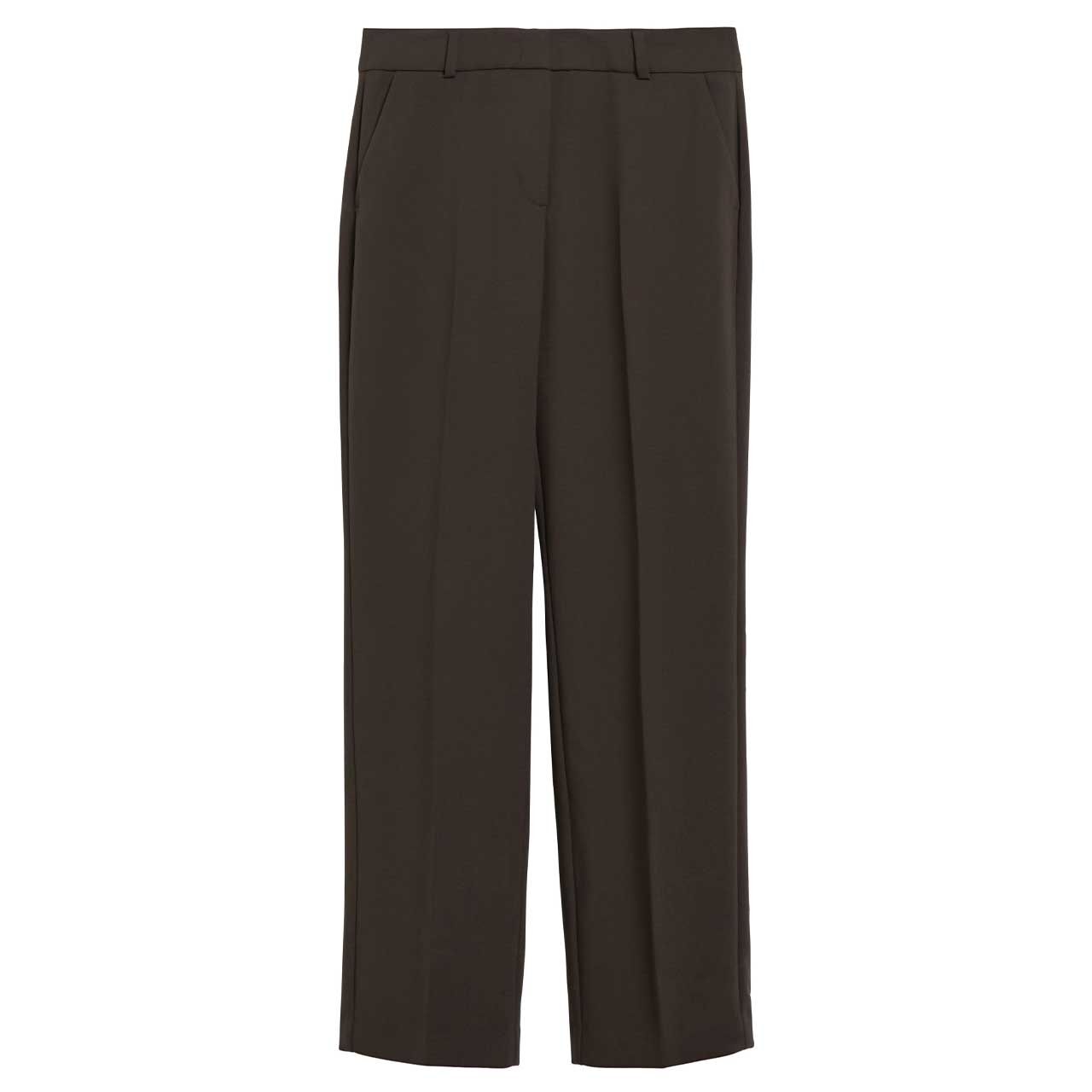 Stretch Damen Straight Leg Chinohose von Comma in Dunkelbraun, Vorderansicht