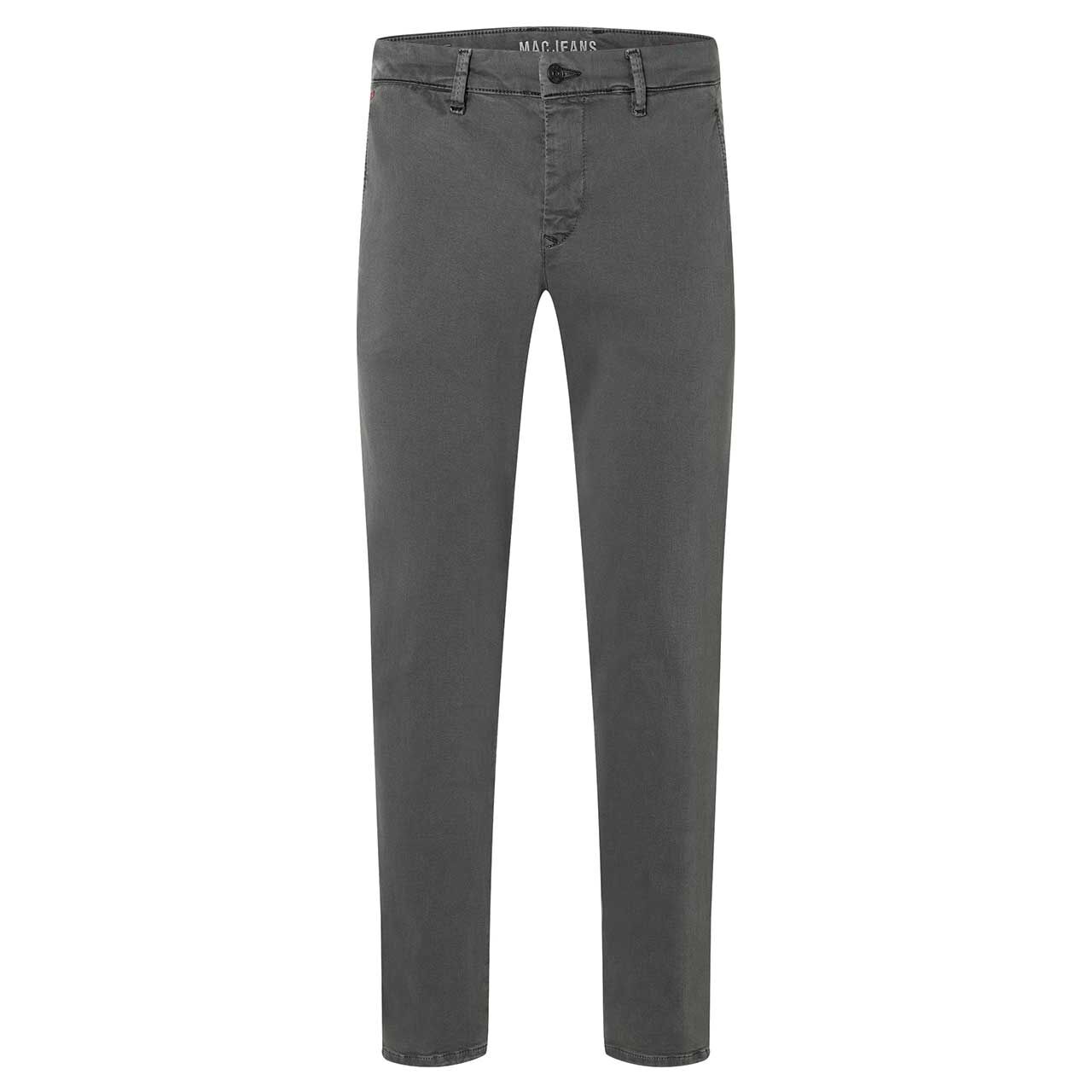 Herren Chino Baumwollhose Flexx Driver Pants von MAC in Dunkelgrau, Vorderansicht