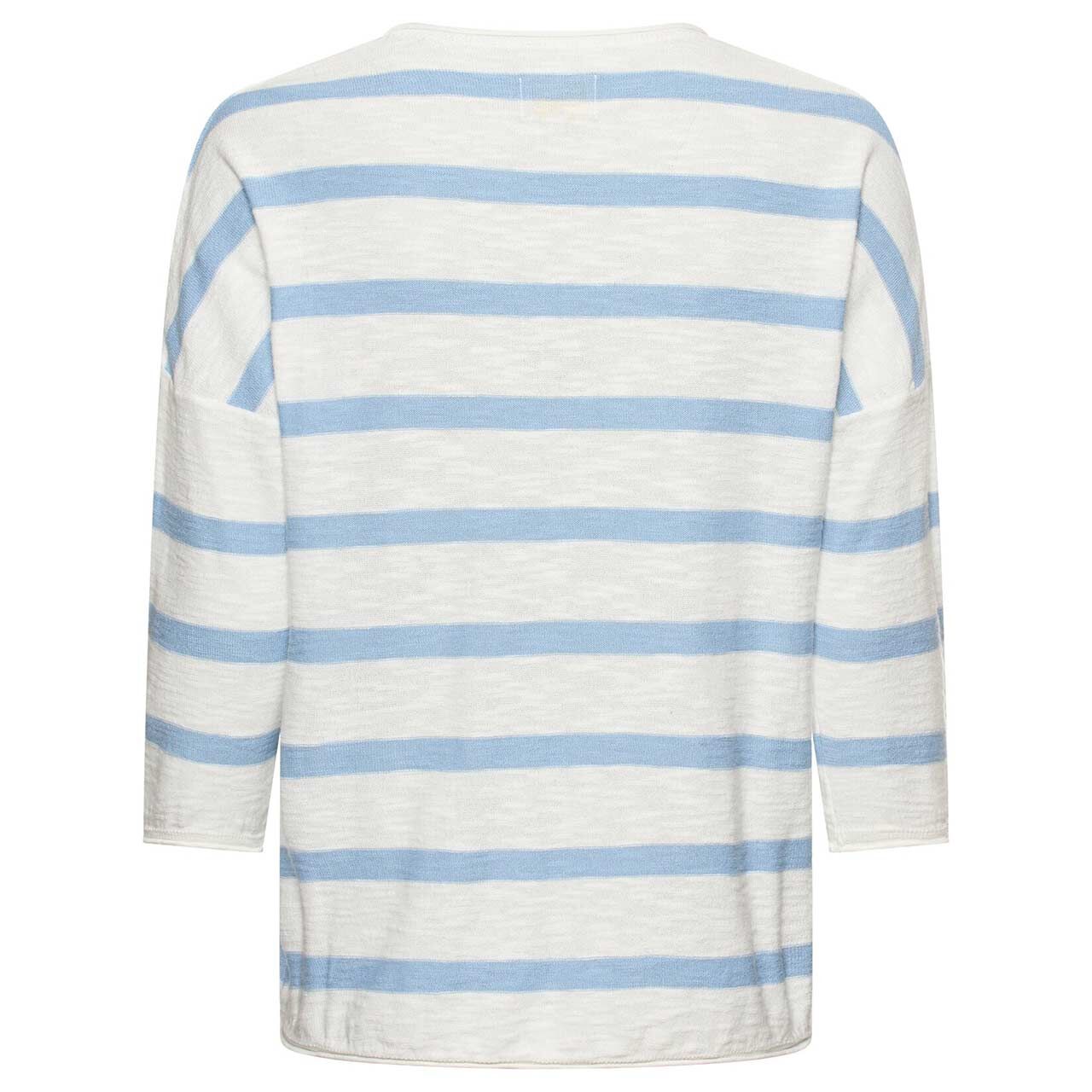 Damen 3/4 Arm Pullover von Camel active in Hellblau gestreift, Rückansicht