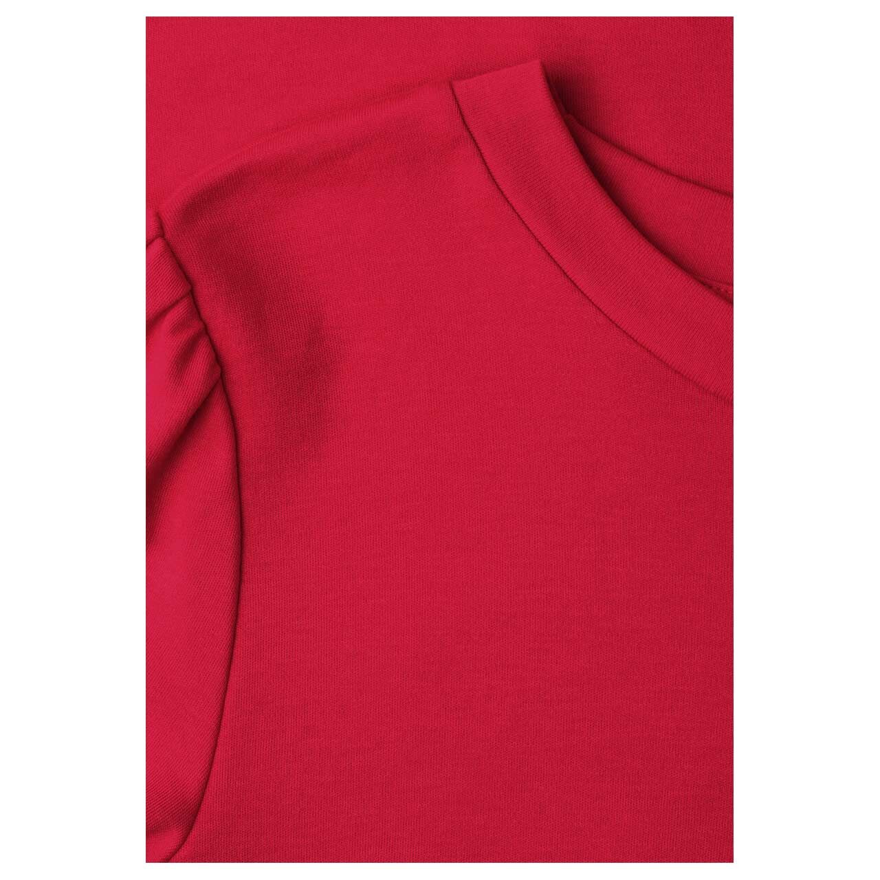 Street One Damen T-Shirt Puff Sleeves salsa red