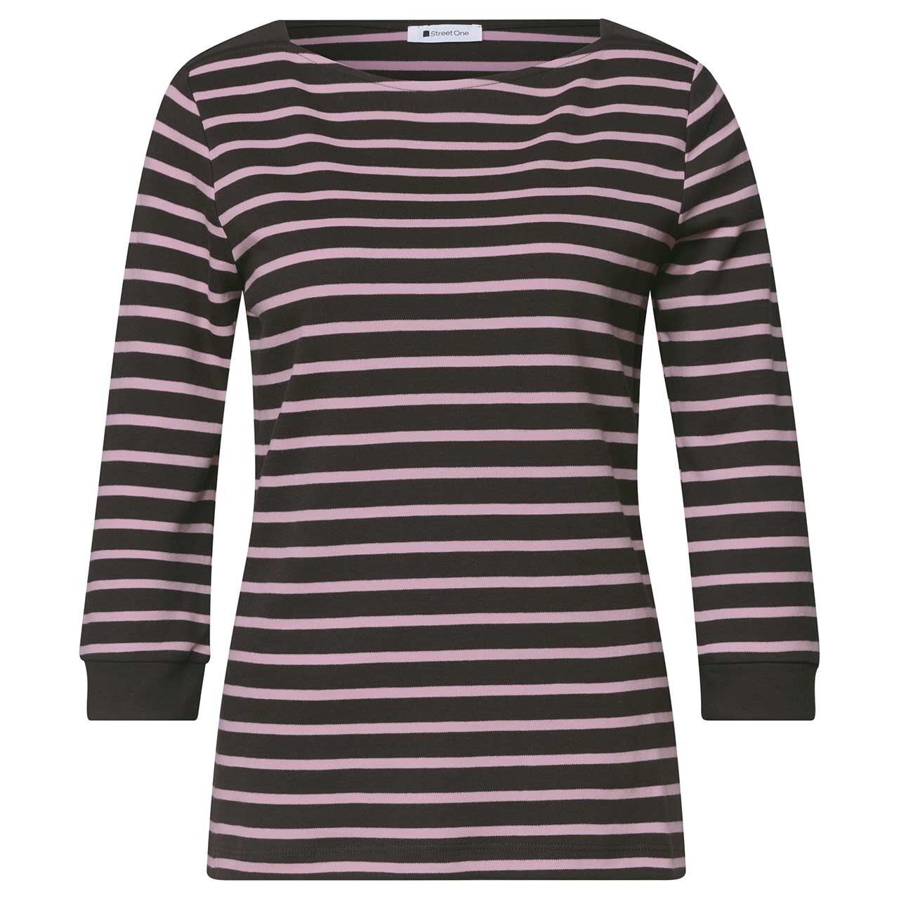 Street One Damen 3/4 Arm Shirt Basic U-Boat vintage blush stripes