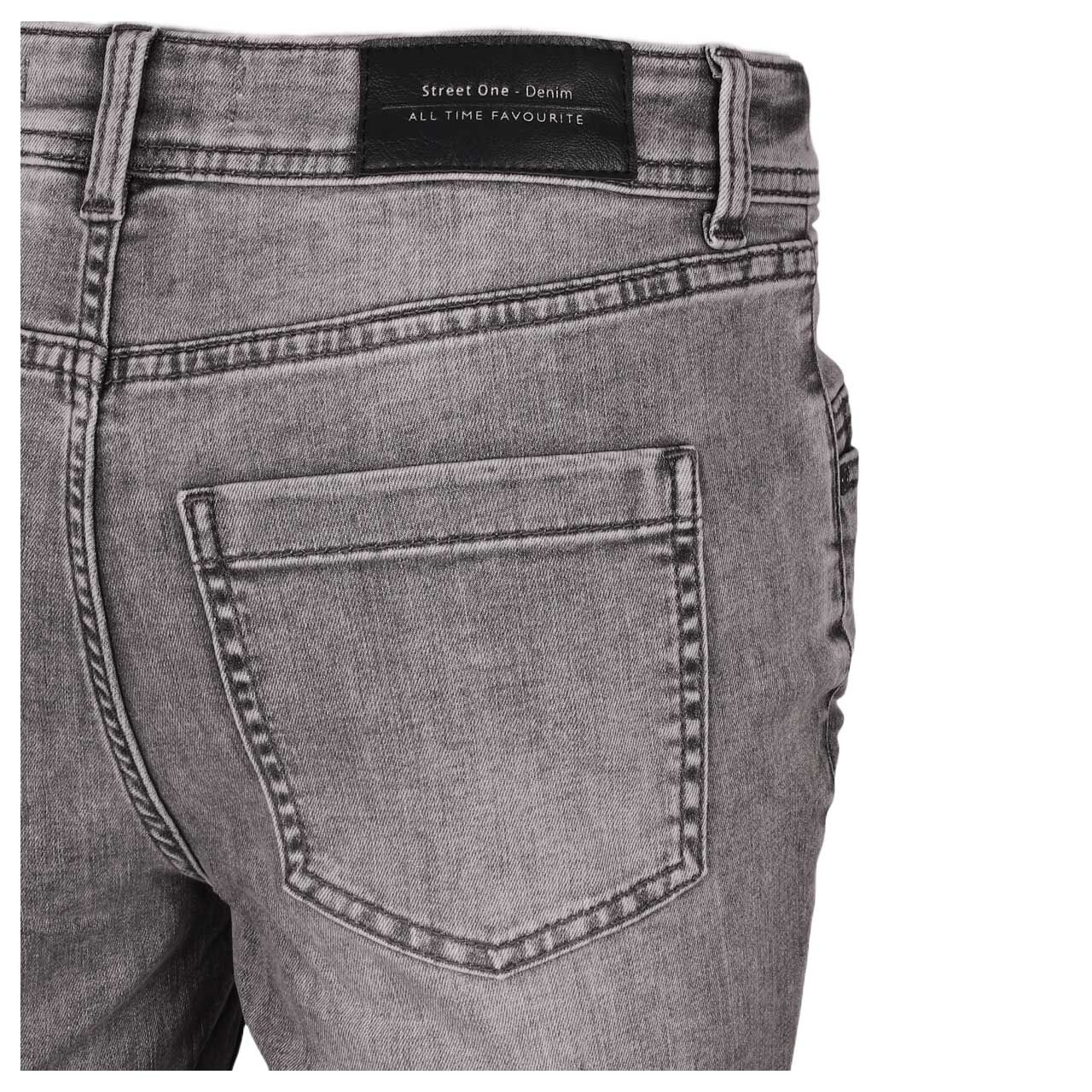 Damenjeans York von Street One in Grau verwaschen, Detailansicht