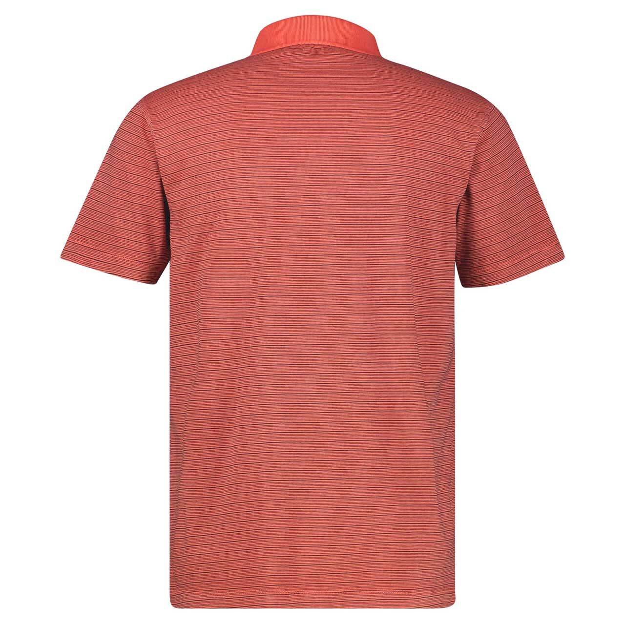 Herren Poloshirt von Lerros in Orange gestreift, Rückansicht