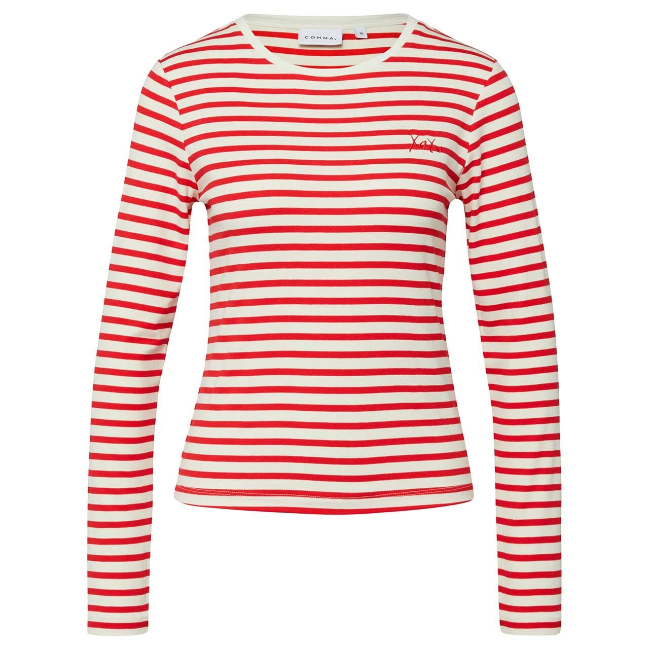 Comma Damen Langarm Shirt red stripes