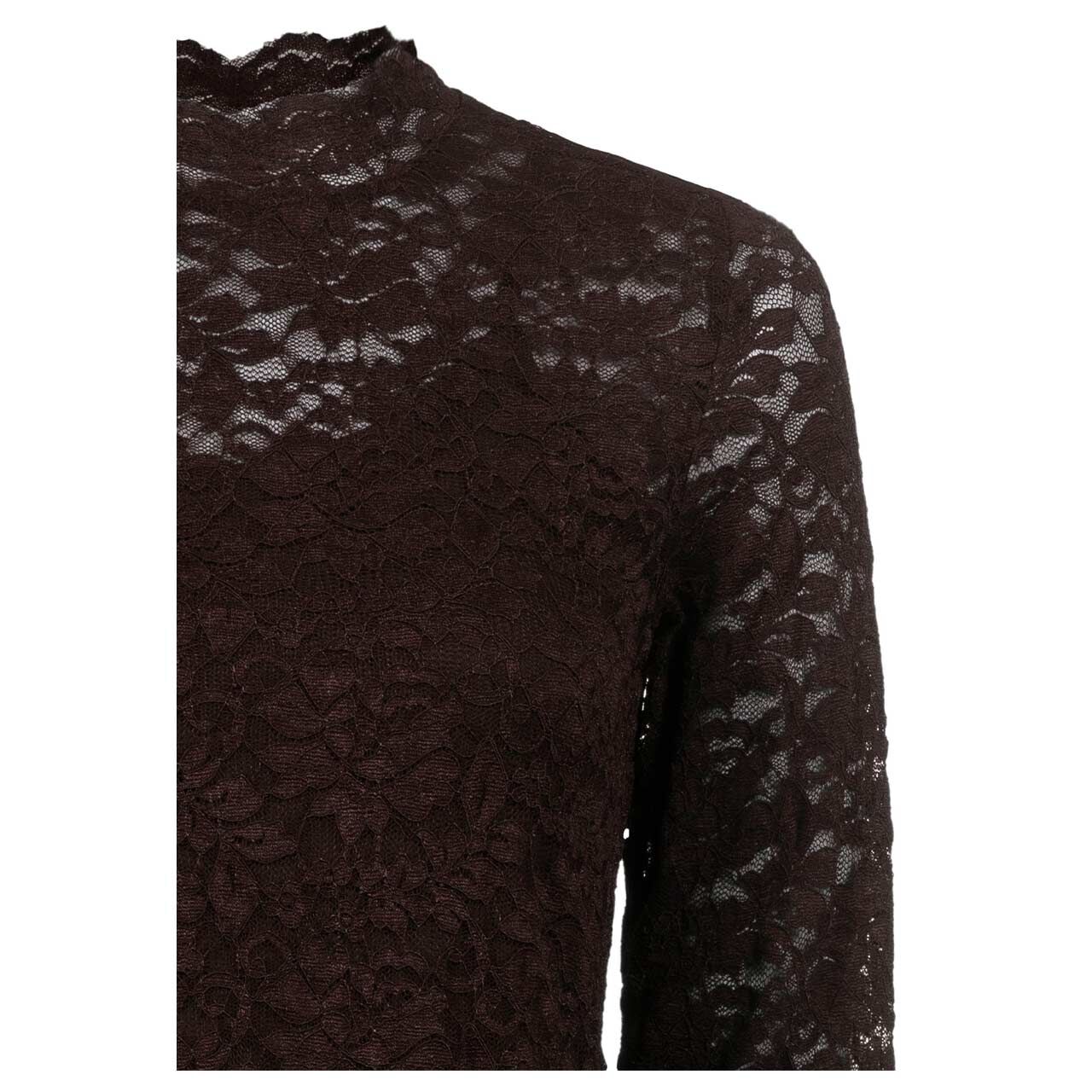 Damen Langarm Shirt von Soquesto in Dunkelbraun, Detailansicht vorne