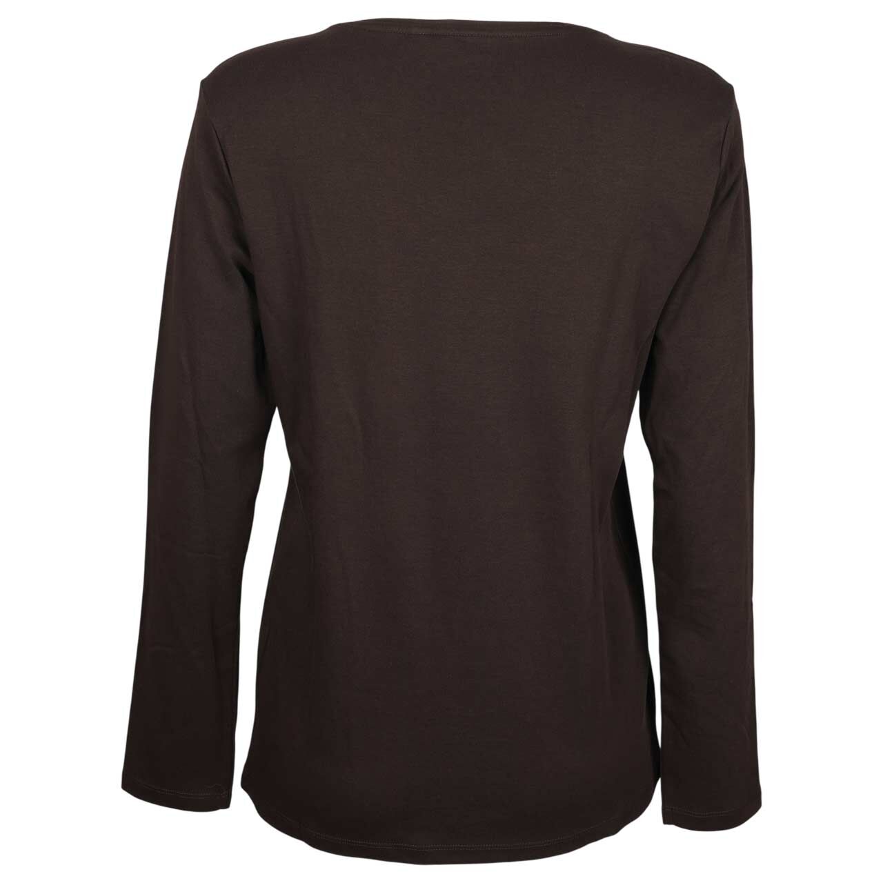 Damen Langarm Shirt Pia von Cecil in Dunkelbraun, Rückansicht