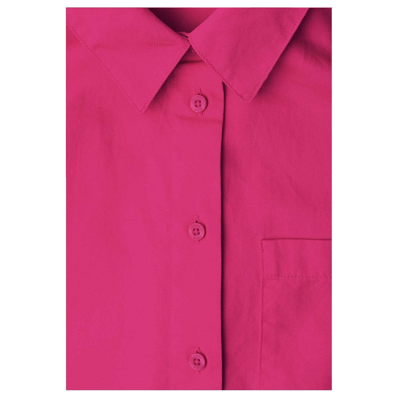 Street One Damen Langarm Bluse Cotton Shirtcollar magenta dream