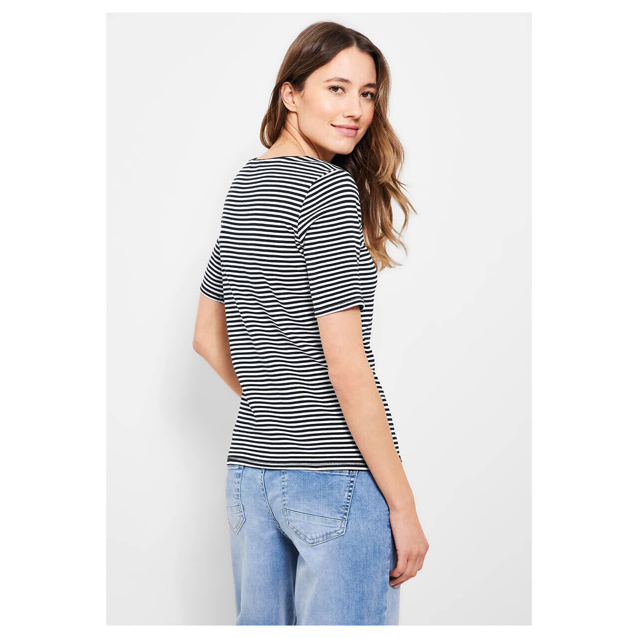 Cecil Lena T-Shirt deep blue stripes