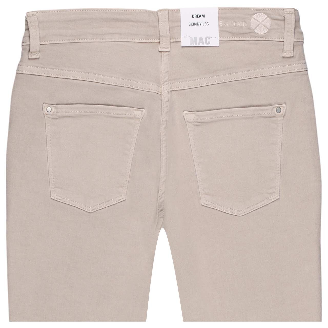 Stretch Damenjeans Dream Skinny von MAC in Beige, detaillierte Rückansicht